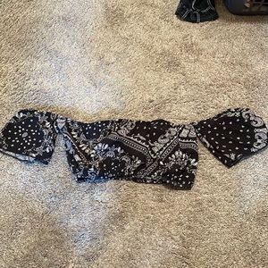 paisley print crop top